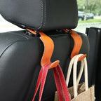 Car Seat Headrest Hook 55lb Heavy Duty Metal Hanger with Leather for Bags | Universal Fit car SUV Truck, Premium Microfiber Leather, Metal Core, Hang Purses Groceries Handbag Backpack, 4 Pack Orange - Image 7