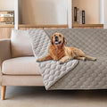gogobunny Waterproof Dog Blankets for Large Dogs, Pet Bed Cover Breathable | Washable Pee Pads, Quilted Throw Blanket, Furniture Protector for Couch Sofa Bed Car, 82x82 Inch Dark/Light Stone by gogobunny