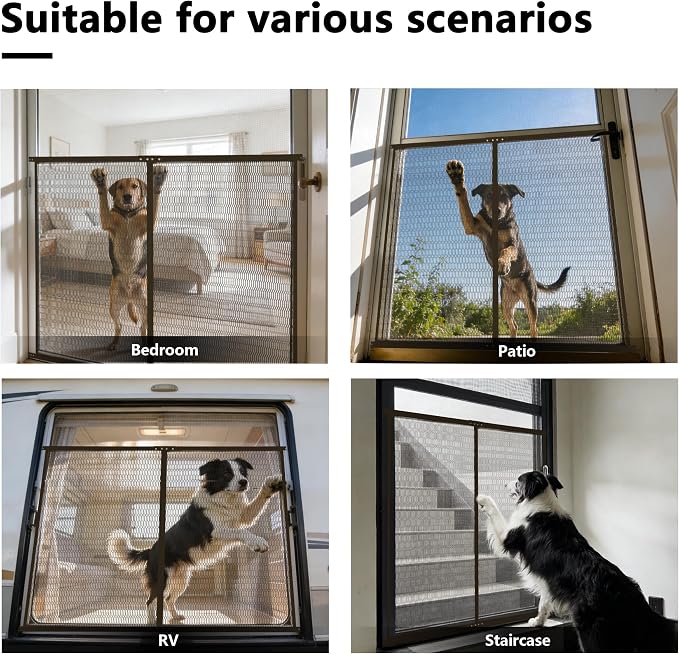 Guardian Steel Pet Grille Screen Door Protector for Dogs Pets Cats Scratch Protector Replacement (Bronze, 48 inch) Screen Door Guard Pet Proof Rv Screen Door Grill Guards - Image 4