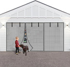 LIAMST Privacy Garage Door Screen Blackout for 1 Car Garage-10x9FT Privacy Silver Grey Heavy Duty Magnetic Garage Screen, Hands Free, Magnetic Privacy Garage Screen Door by LIAMST