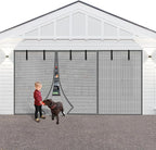 LIAMST Privacy Garage Door Screen Blackout for 2 Car Garage-18x8FT Privacy Silver Grey Heavy Duty Magnetic Garage Screen, Hands Free, Magnetic Privacy Garage Screen Door by LIAMST