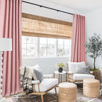 RYB HOME Living Room and Dining Room Curtains 95 inches Long | Light Filtering, Weave Textured, Rod Pocket, Peach Blush, W52 x L95, 2 Panels Set - Image 6