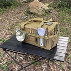 Tactical Camping Storage Bag 18L Tactical Utility Tote Bag Camping Cookware Organizer Trunk Organizer (Khaki) - Image 7