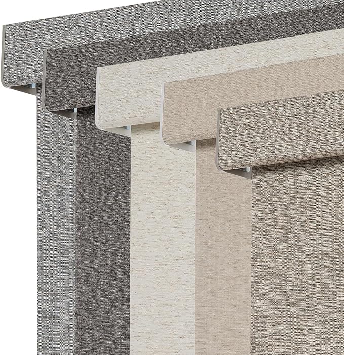 Persilux Blackout Roller Shades for Window Blinds,Cordless,Linen Fabric,Thermal Insulated Fabric UV Protection Shades for Home,Office,Bedroom,Door,Blackout-Light Brown,34" W X 72" H by PersiluxHome