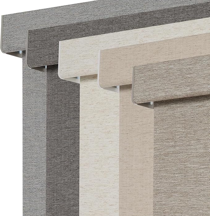 Persilux Blackout Roller Shades for Window Blinds,Cordless,Linen Fabric,Thermal Insulated Fabric UV Protection Shades for Home,Office,Bedroom,Door,Blackout-Light Brown,38" W X 72" H by PersiluxHome
