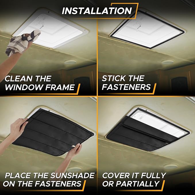 Econour RV Skylight Window Shade RV Sunroof Shade Cover for Camper Trailers | Foldable Magnetic Sunshade for Harmful UV Rays and Heat | 3-Layered Reflective and Waterproof Material (16.25"x16.25") - Image 7