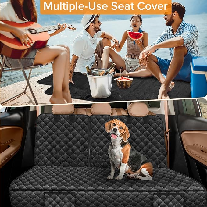 Dog Car Seat Cover for Back Seat for Dodge RAM 1500 2500 2000-2025 2026 | for RAM 4 Door Quad Cab Crew Cab Mega Cab Accessories Truck Pet Bench Backseat Rear Seat Covers Protector Waterproof Black - Image 8