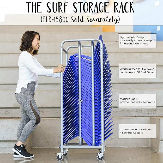 ECR4Kids The Surf Portable Activity Lap Desk, Classroom Essentials, Blue - Image 3