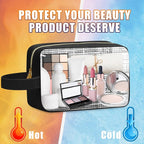 Kacctyen Insulated Makeup Bag for Car Women Cosmetics Bag Heat-resistant Travel Makeup Organizer Waterproof Skincare Case from Melting Freezing Winter Valentines Gift for Women(Medium,Portable,Black) - Image 4