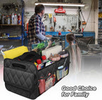 Deosk Car Trunk Organizer and Storage with Reinforced Handles, Waterproof Polyester Trunk Organizer for SUV, Minivan, Truck (Large, Black) - Image 7