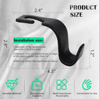 Car Seat Headrest Hook 55lb Heavy Duty Metal Hanger with Leather for Bags | Universal Fit car SUV Truck, Premium Microfiber Leather, Metal Core, Hang Purses Groceries Handbag Backpack, 2 Pack Black - Image 6