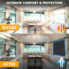 EcoNour RV Magnetic Window Shade for Side Door Foldable UV Protection Cover | Travel Trailer Window 4 Hook & Loop Waterproof Oxford Fabric | Universal RV Window Accessories | Medium (25" x 16") - Image 4