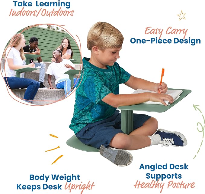 ECR4Kids The Surf Portable Activity Lap Desk, Classroom Essentials, Sage - Image 3