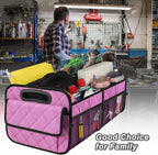 Deosk Car Trunk Organizer for SUV, Car Organizers and Storage with Reinforced Handles, Car Accessories for Women/Men 70L Waterproof Polyester Trunk Organizer(Large, Pink) - Image 7