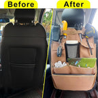 Car Seat Back Organizer with Multiple Pockets and Hooks (brown) - Image 6