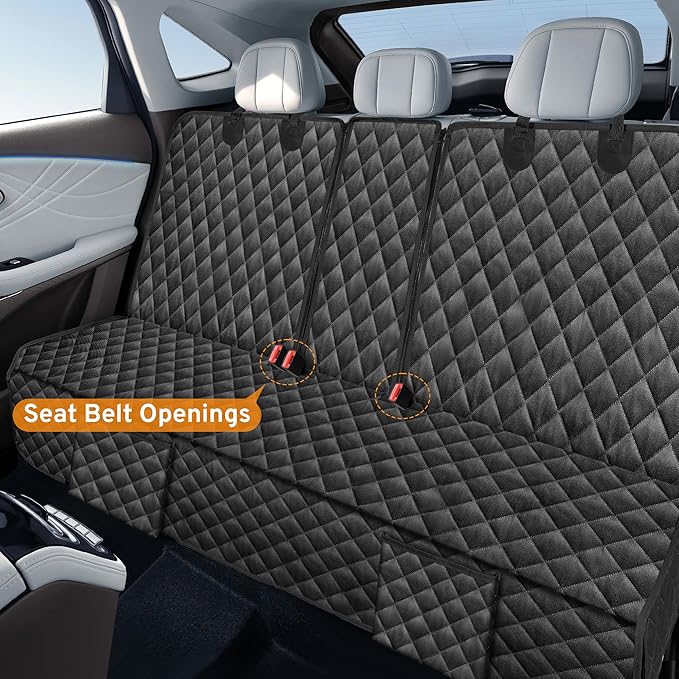 Dog Car Seat Cover for Back Seat for Dodge RAM 1500 2500 2000-2025 2026 | for RAM 4 Door Quad Cab Crew Cab Mega Cab Accessories Truck Pet Bench Backseat Rear Seat Covers Protector Waterproof Black - Image 2