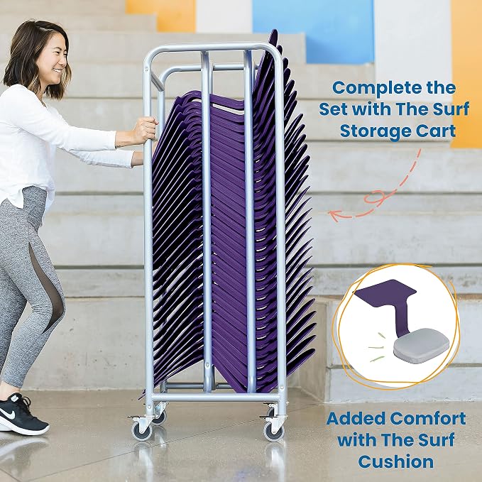 ECR4Kids The Surf Portable Lap Desk, Flexible Seating, Eggplant - Image 4
