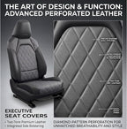 redblue Custom Fit Toyota Corolla Seat Covers for 2020-2022 L/LE | Black and Gray leather Seat Covers Full Set, Fit 2020 2021 2022 corolla L LE, Front and Rear Car Seat Cover - Image 2