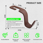 Car Seat Headrest Hook Heavy Duty 55lb Metal Hanger with Leather for Bags | Universal Vehicle Seat Back Organizer, Ergonomic Design, Hang Groceries Handbag Backpack Water Bottle, 2 Pack Brown - Image 6