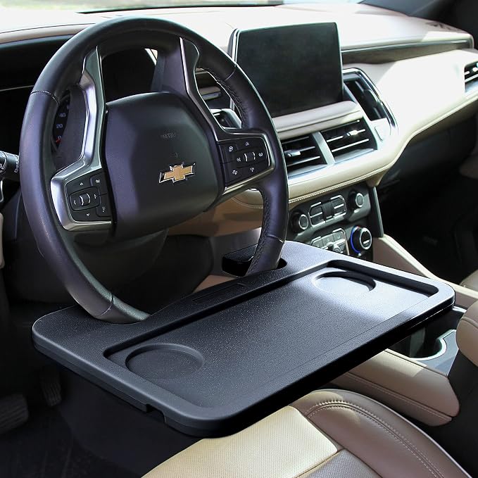 Limitless RoadWarrior Double-Sided 2-in-1 Car Food Tray and Steering Wheel Desk for Laptops, Tablets, Writing, and Dining (Black) - Image 8