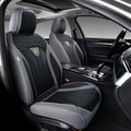 Seat Covers for Cars, Waterproof Seat Covers, Leather Car Seat Covers 2 Pack, Universal Seat Cushion Protector for Most Cars Trucks SUV-Gray&Black by FLORICH