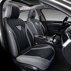 Seat Covers for Cars, Waterproof Seat Covers, Leather Car Seat Covers 2 Pack, Universal Seat Cushion Protector for Most Cars Trucks SUV-Gray&Black by FLORICH