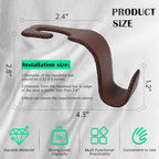 Car Seat Headrest Hook 55lb Heavy Duty Metal Hanger with Leather for Bags | Universal Fit car SUV Truck, Premium Microfiber Leather, Metal Core, Hang Purses Groceries Handbag Backpack, 2 Pack Brown - Image 7