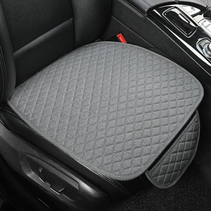 West Llama Linen Car Seat Covers,Bottom Seat Covers for Cars Include 1 Piece Front Driver Seat Pad Mat Universal Fits 90% Vehicles,SUVs,Cars,Sedans(1Piece-Gray) by WESTLLAMA