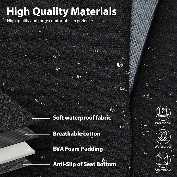 CAR PASS Waterproof High Back Car Seat Covers Front Seats with Armrest Gray | Neoprene Bucket Seat Cover, Airbag and Armrest Compatible, Built-In Seatbelt Universal Fit for Cars,Truck, Van, SUV - Image 5