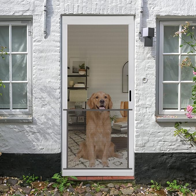 Guardian Steel Pet Grille Rv Screen Door Protector for Dogs Pets Cats Scratch Protector Replacement (36 Inch, Brown) Screen Door Guard Pet Proof Screen Door - Image 5