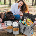 MYDAYS Dog Travel Bag, Pet Luggage Suitcase, Weekend Tote Carrier with Collapsible Bowl (Gray) - Image 6