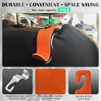 Car Seat Headrest Hook 55lb Heavy Duty Metal Hanger with Leather for Bags | Universal Fit car SUV Truck, Premium Microfiber Leather, Metal Core, Hang Purses Groceries Handbag Backpack, 4 Pack Orange - Image 3