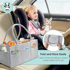 HIPHOP PANDA 2-Pack Diaper Caddy Organizer - Nursery Storage Bin & Car Organizer for Diapers, Wipes, and Baby Essentials - Dual-Color Solid Set (Dark Grey/Grey), Regular Size - Image 7