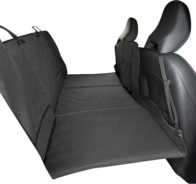 Furhaven Deluxe Multi-Panel Hard Bottom Platform Bridge Backseat Protector w/ Travel Bag - Gray, One Size - Image 2