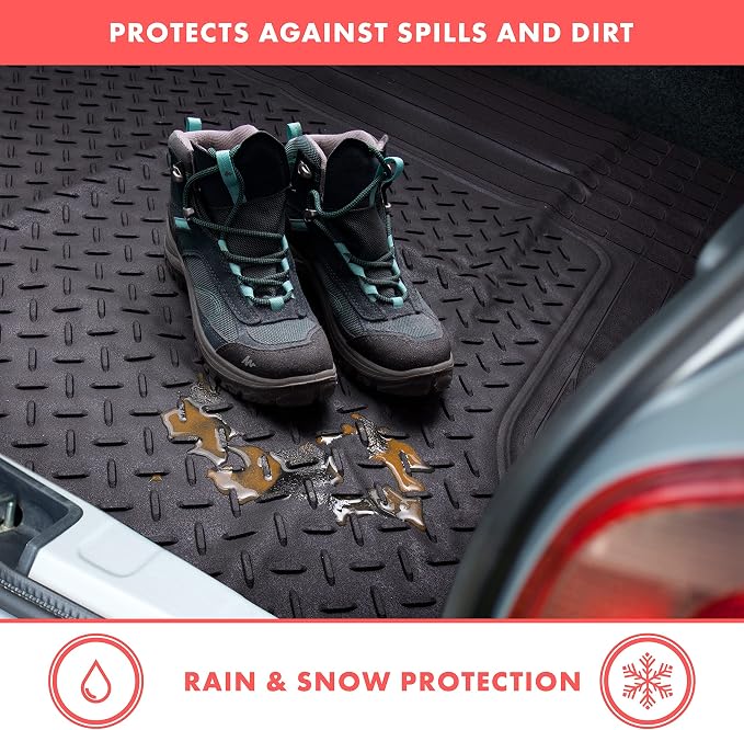 VaygWay Heavy Duty Cargo Liner Trunk Floor Mat – All Weather Trunk Protection Floor Mat - Black Rubber Trimmable Durable Cargo Auto Mat – Universal Fit Car SUV Truck Auto - Image 5