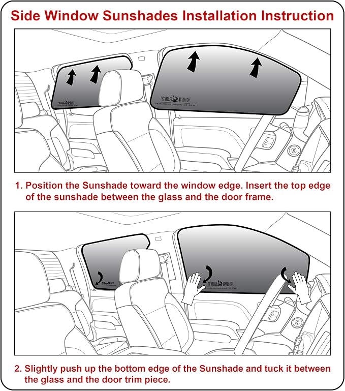 YelloPro Side Window Rear Seat 2nd Row Sunshade (Set of 2) Custom Fit for 2023 2024 2025 2026 Lexus RX SUV, Sun Protection UV Reflector Insulated Accessories [Made in USA] - Image 9