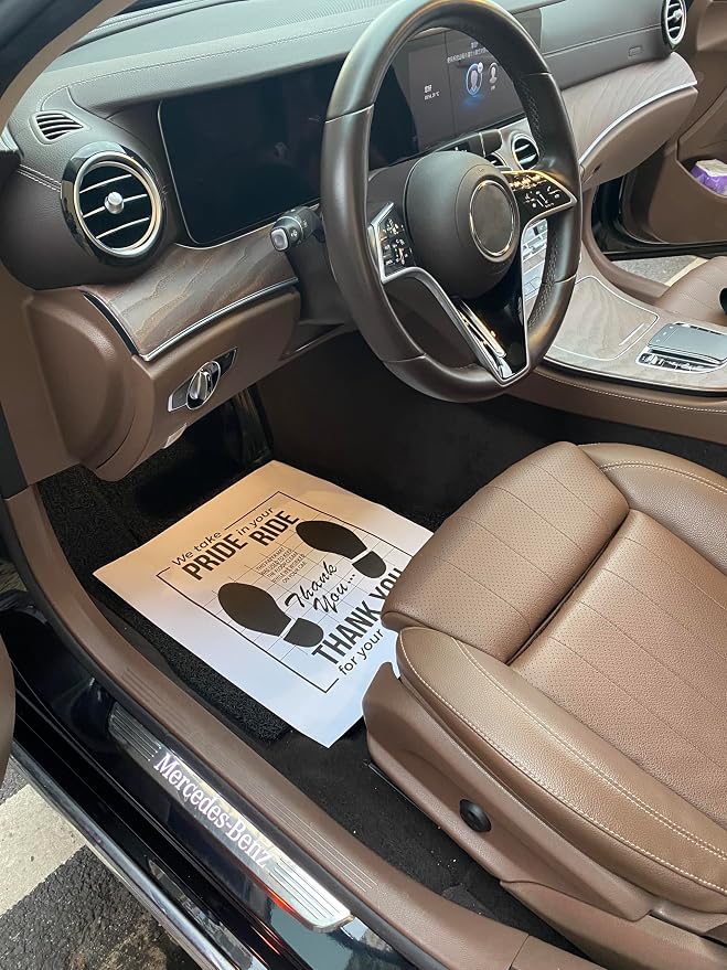 White Car Paper Floor Mats,50Pcs Vehicles Disposable Floor Pads,Temporary Cars Floor Protector,Automotive Mat Covers Protector,Detailing Detail Wash,Temporary Sticky 16x20inch - Image 4