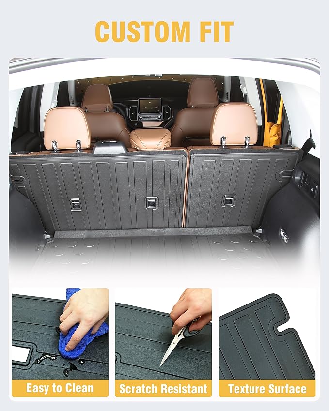 Rear Seat Back Cover Backrest Protector for Ford Bronco Sport Accessories 2021 2022 2023 2024 2025 2026 with Velcro All Weather Split Dog Liner Pet Mat Cargo Trunk Liner 2 PCS - Image 5