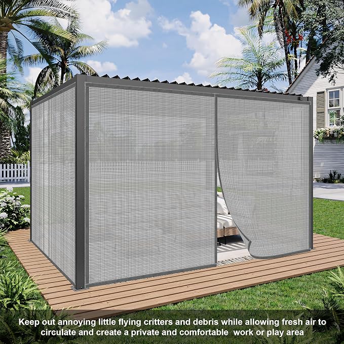 Privacy Garage Door Screen Blackout for 1 Car Garage-8x8FT Privacy Silver Grey Heavy Duty Magnetic Garage Screen, Hands Free, Magnetic Privacy Garage Screen Door - Image 7