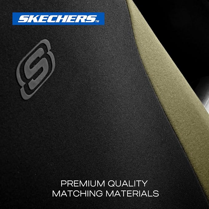 Skechers Seat Covers, Premium Breathable Polyester Seat Covers, Car Seat Covers Front Seats Airbag Compatible, Automotive Comfort for Most Cars, Vans, Trucks, SUVs (Two Front, Beige) - Image 3