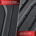 Coverado Car Floor Mats for Cars, Waterproof All Weather Floor Mats, Deep Dish Car Mats, Universal Trim to Fit Automotive Floor Mats for Trucks Car Accessories for Cars SUV Truck (3 Pcs,Black) - Image 3