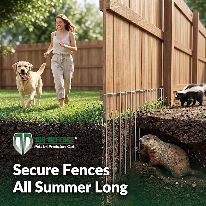 Dig Defence Original Gate Plate, 4 Pack with 2 Sm/Md Animal Barrier | Made in USA, Ideal Gift for Pet Lovers, Dog Digging Deterrent, Underground Gap Filler for Dogs or Rabbits - Image 3