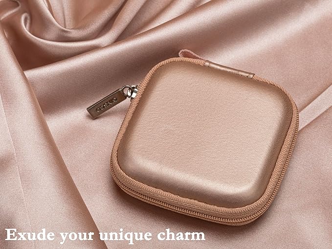 Ginsco Mini-Portable Hard Shell Square Earbuds Case for Apple EarPods/Samsung Galaxy Wired/Wireless Earbuds, Cell Phone Accessories Organizer with Carabiner for Earphones - Image 2