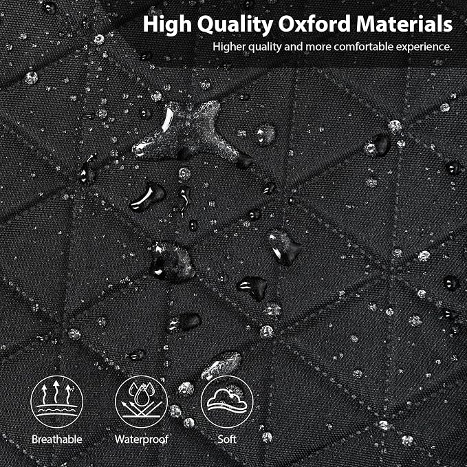 CAR PASS Oxford Bling Diamond Car Seat Covers 2 Front Interior Sets, Waterproof Shining Glitter Sparkly Crystal Universal Armrest Fit 95% Automotive Truck SUV Cute Women Girl, Black Silver Rhinestone - Image 3