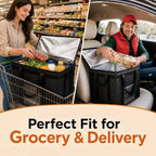 Insulated Food Bag, Portable Cooler Tote (XL Plus, Black, 2 Pack) | Large thermal bag, For cold & hot food, Soft sided cooler, Heavy duty carrier, Grocery shopping, Food delivery, Catering bag - Image 3
