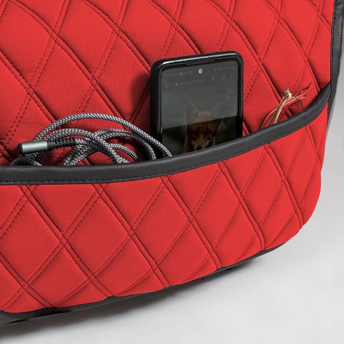 FH Group Car Seat Cushion – Neosupreme Single Front Seat Cover with Front Pockets, Airbag Compatible, Universal Fit Car Seat Cushion for Driver or Passenger Seat, SUV, Truck, Sedan & Van – Red - Image 2