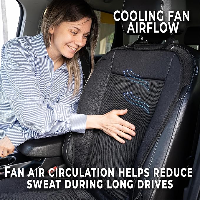 ZONETECH Cooling Car Seat Cover, Black Automotive Adjustable Temperature Comfortable Cooling Car Seat Cushion (1 Pack) - Image 3
