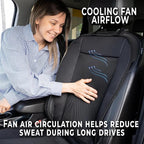 ZONETECH Cooling Car Seat Cover, Black Automotive Adjustable Temperature Comfortable Cooling Car Seat Cushion (1 Pack) - Image 3