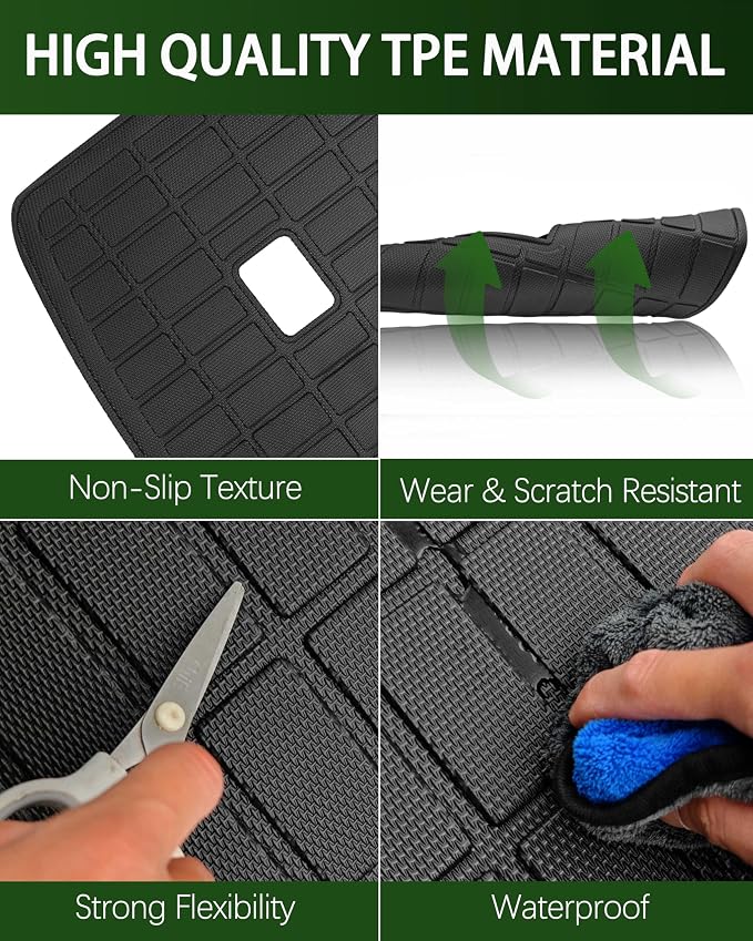 Cargo Mat with Backrest Cover Cargo Liners for Toyota 4Runner 2025 Accessories All Weather TPE Trunk Mat Cover Dog Liners - Image 4