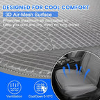 2 Pack Gray Ventilated Cooling Car Seat Covers for Summer | 3D Air Mesh, PU Leather, Breathable, with Storage pocket, Non-slip, Universal Fit for Car Truck SUV, Easy to Install - Image 3